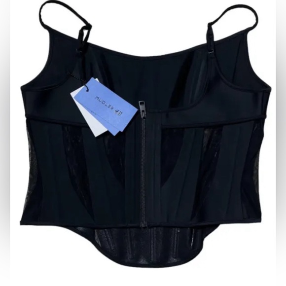BNWT H&M Mugler Mesh Paneled Corset size L - Picture 6 of 7